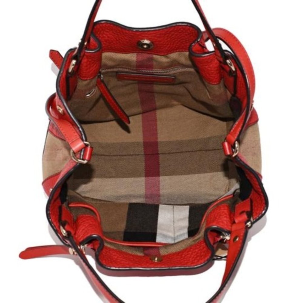 NEW BURBERRY red Calfskin Small Maidstone Tote - Picture 6 of 7